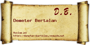 Demeter Bertalan névjegykártya