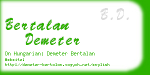 bertalan demeter business card